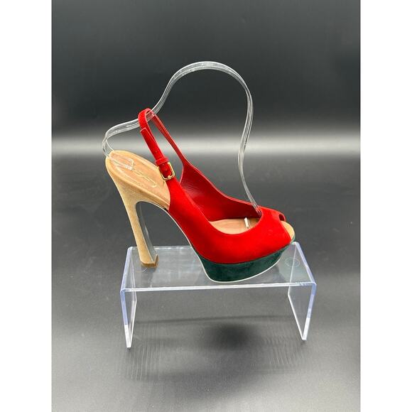 Yves saint Laurent suede peep toe platform - Picture 6 of 16